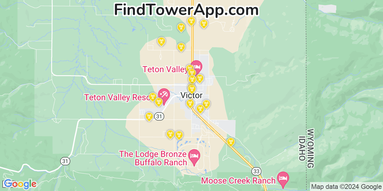 T-Mobile 4G/5G cell tower coverage map Victor, Idaho