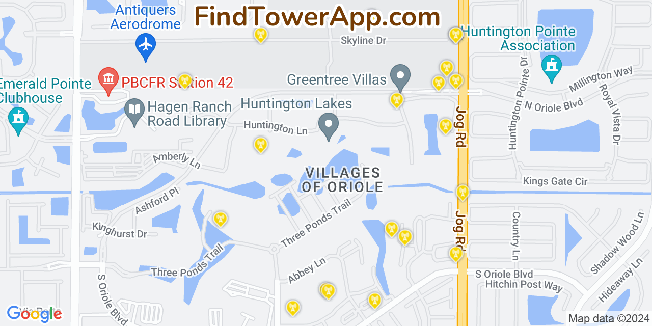 T-Mobile 4G/5G cell tower coverage map Villages of Oriole, Florida