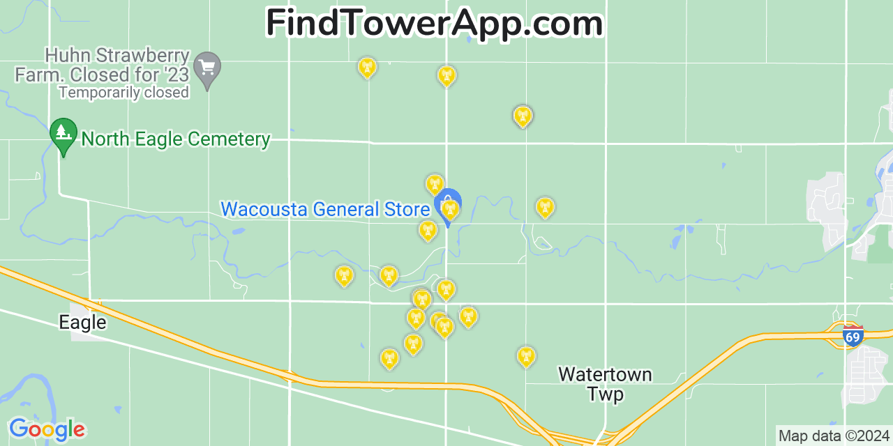 T-Mobile 4G/5G cell tower coverage map Wacousta, Michigan