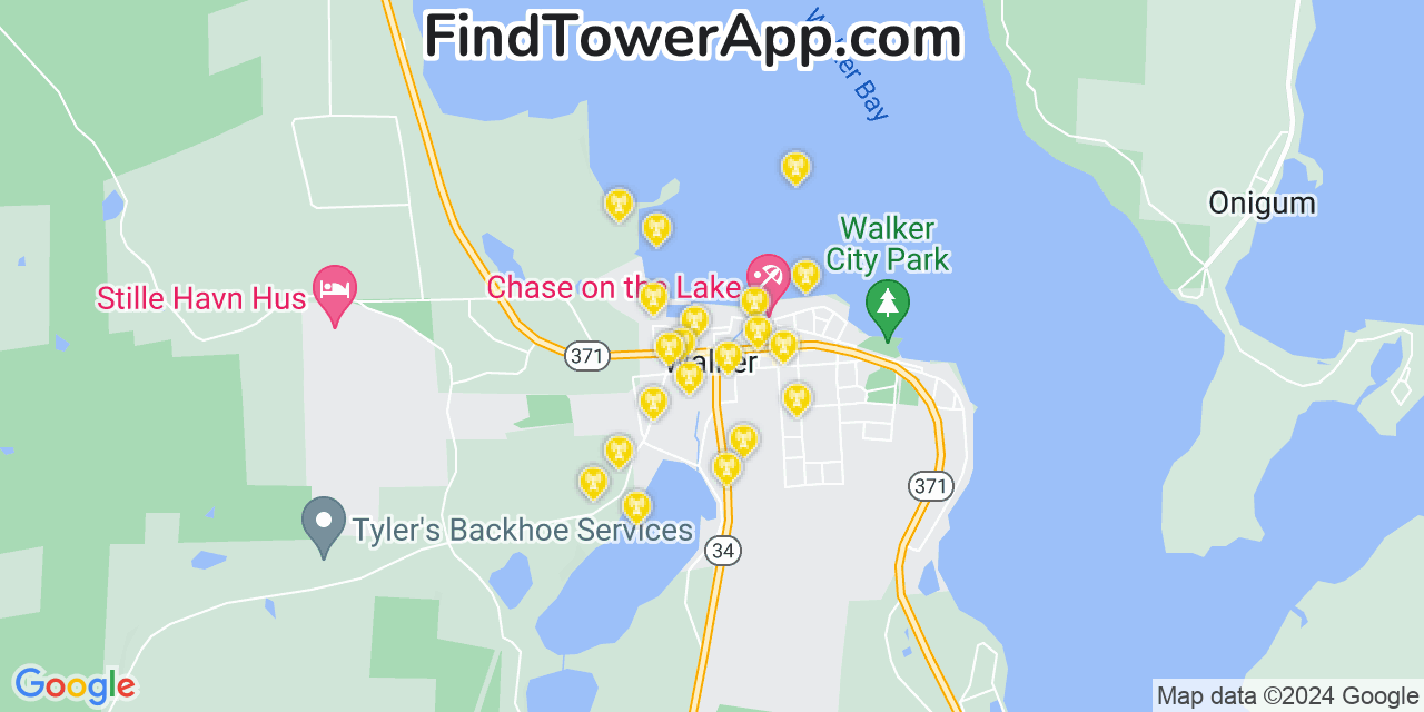 AT&T 4G/5G cell tower coverage map Walker, Minnesota
