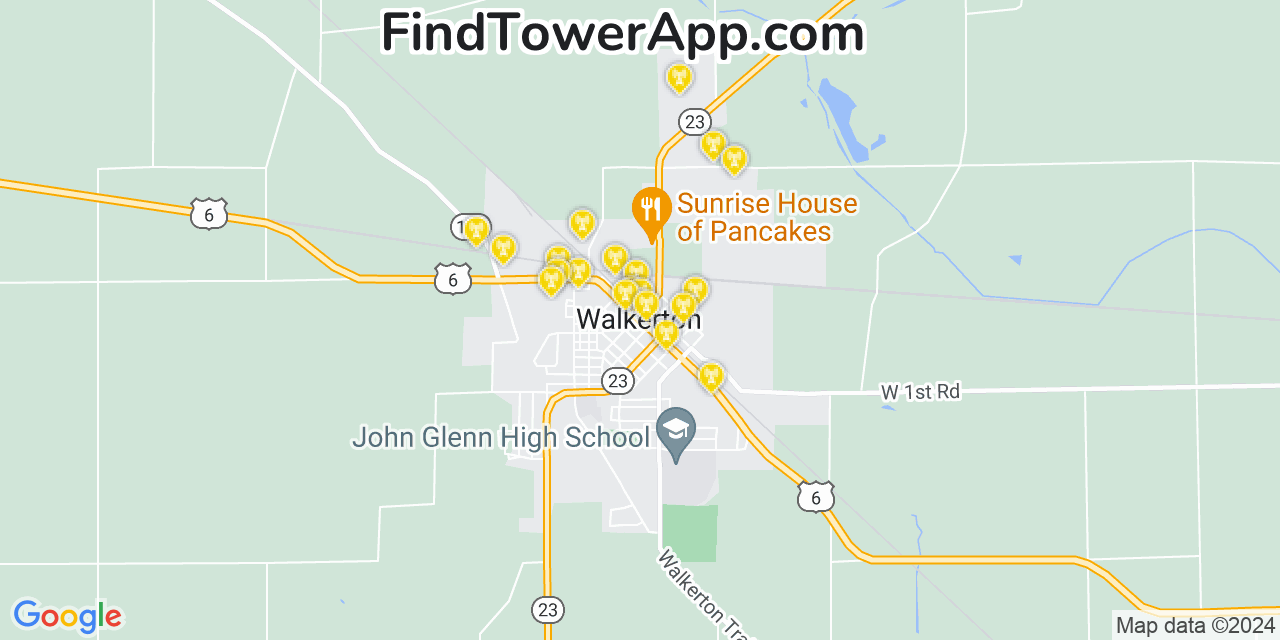 T-Mobile 4G/5G cell tower coverage map Walkerton, Indiana