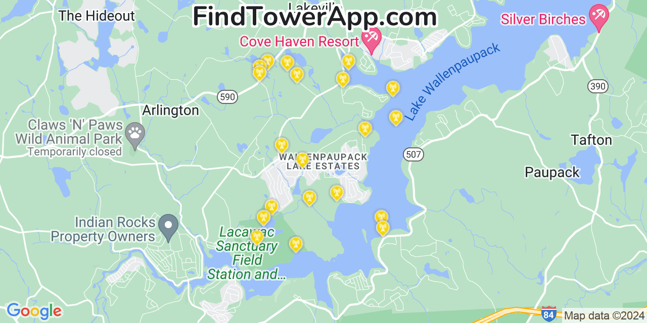 Verizon 4G/5G cell tower coverage map Wallenpaupack Lake Estates, Pennsylvania