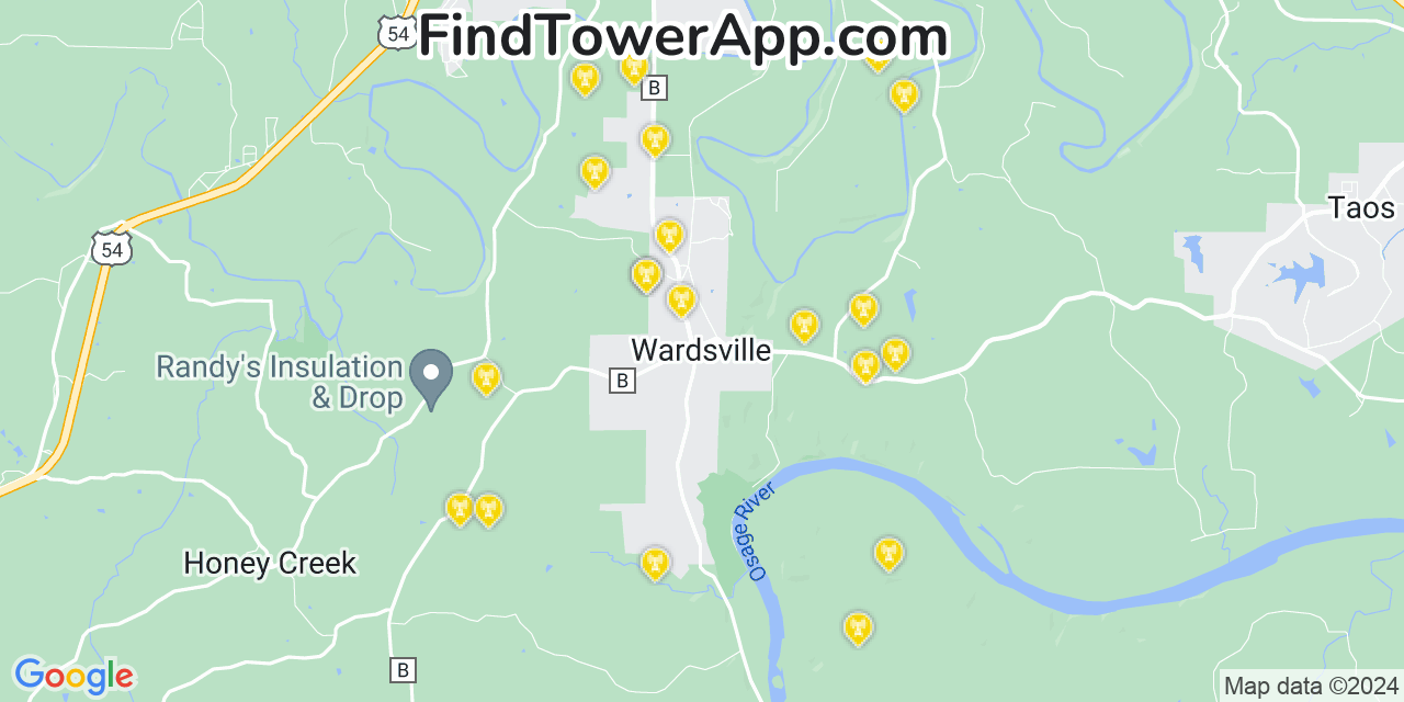 T-Mobile 4G/5G cell tower coverage map Wardsville, Missouri
