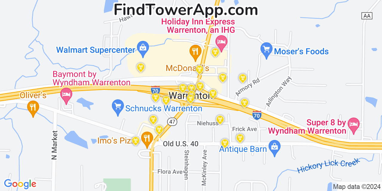 T-Mobile 4G/5G cell tower coverage map Warrenton, Missouri