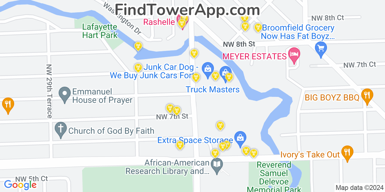 T-Mobile 4G/5G cell tower coverage map Washington Park, Florida