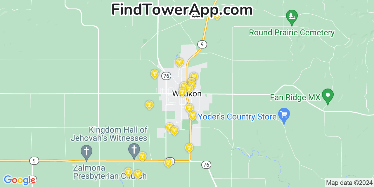Verizon 4G/5G cell tower coverage map Waukon, Iowa