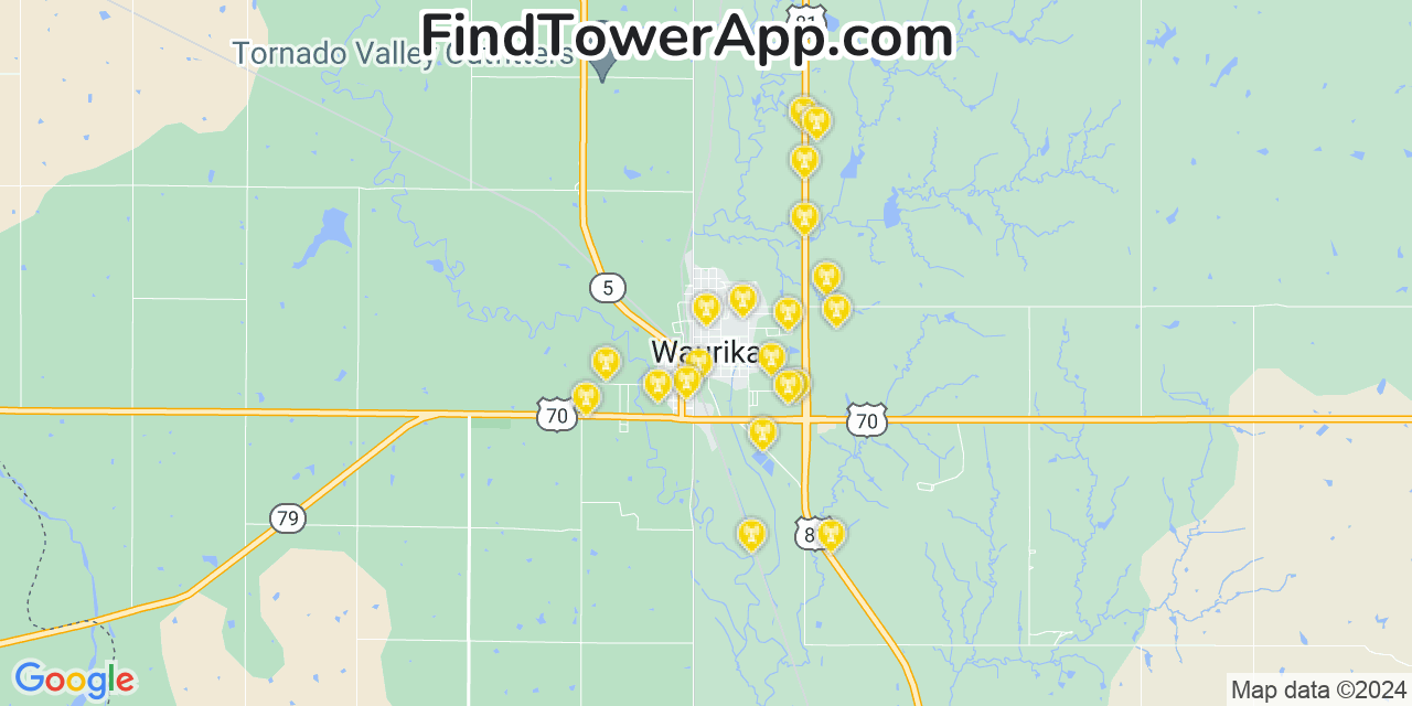 AT&T 4G/5G cell tower coverage map Waurika, Oklahoma