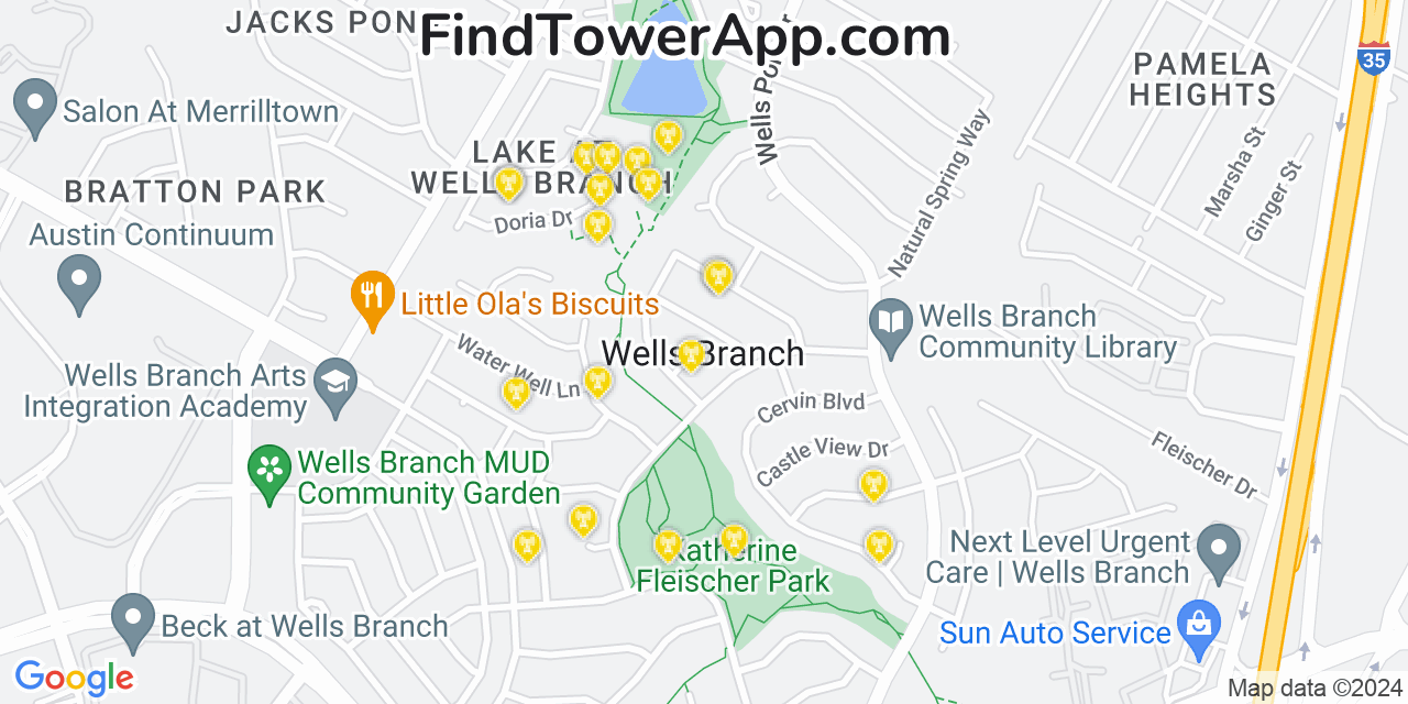 T-Mobile 4G/5G cell tower coverage map Wells Branch, Texas