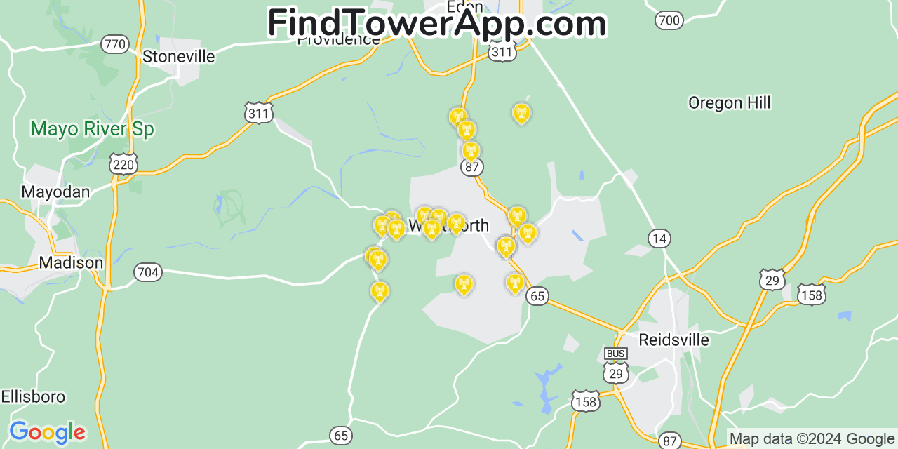 T-Mobile 4G/5G cell tower coverage map Wentworth, North Carolina