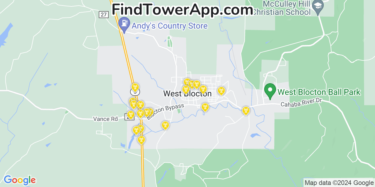 T-Mobile 4G/5G cell tower coverage map West Blocton, Alabama