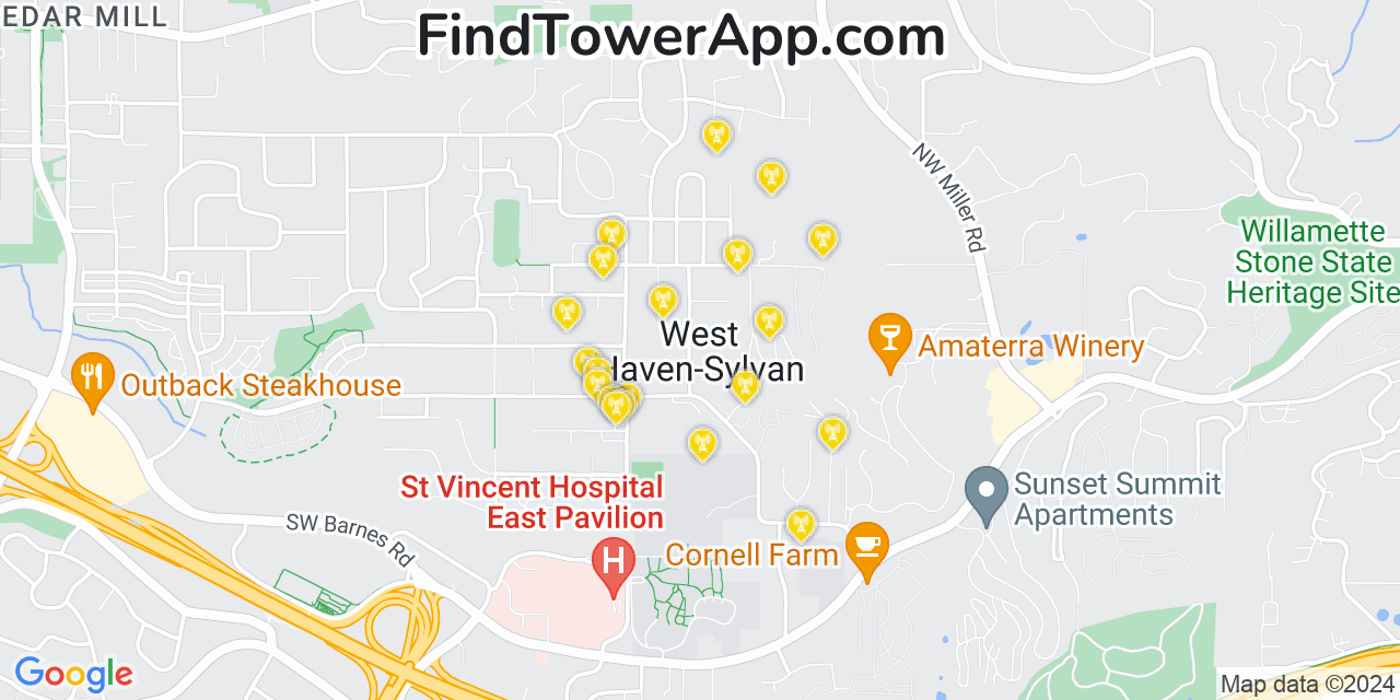 T-Mobile 4G/5G cell tower coverage map West Haven, Oregon