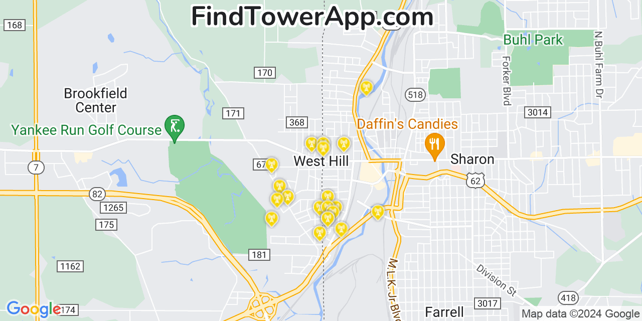 T-Mobile 4G/5G cell tower coverage map West Hill, Ohio