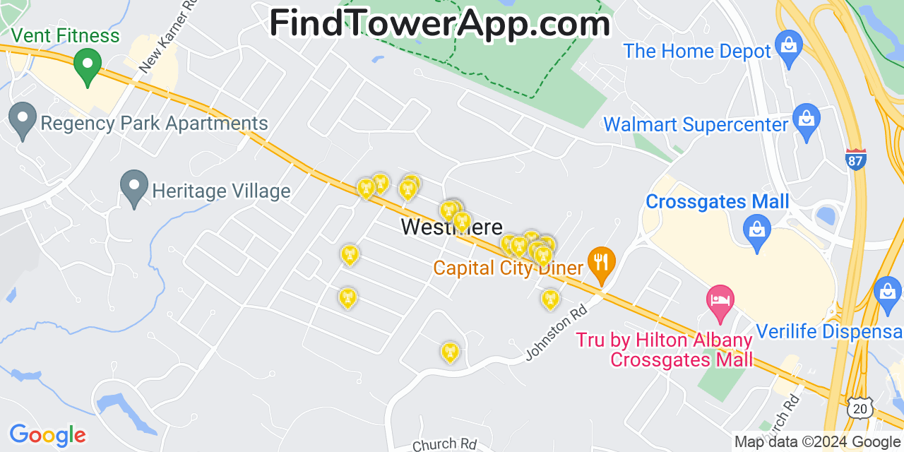 T-Mobile 4G/5G cell tower coverage map Westmere, New York