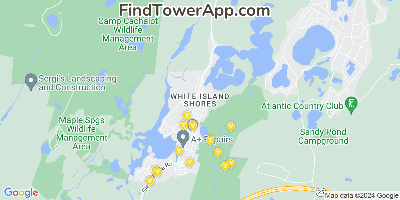 AT&T 4G/5G cell tower coverage map White Island Shores, Massachusetts