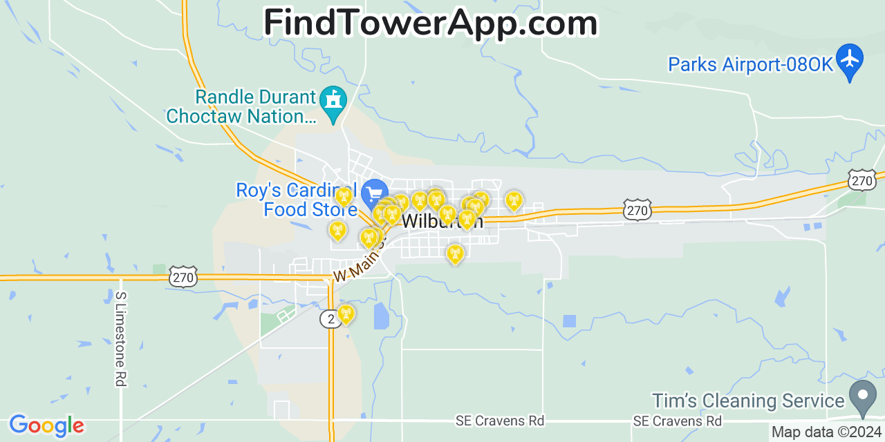 Verizon 4G/5G cell tower coverage map Wilburton, Oklahoma