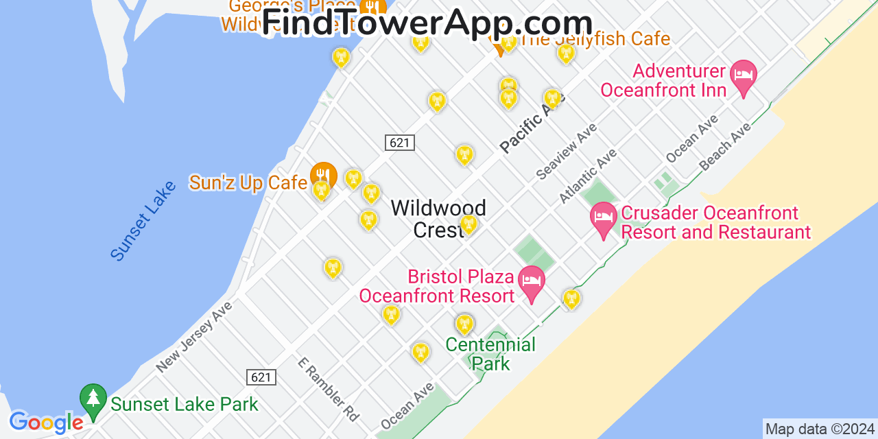 T-Mobile 4G/5G cell tower coverage map Wildwood Crest, New Jersey