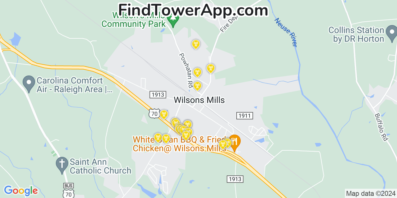 T-Mobile 4G/5G cell tower coverage map Wilsons Mills, North Carolina