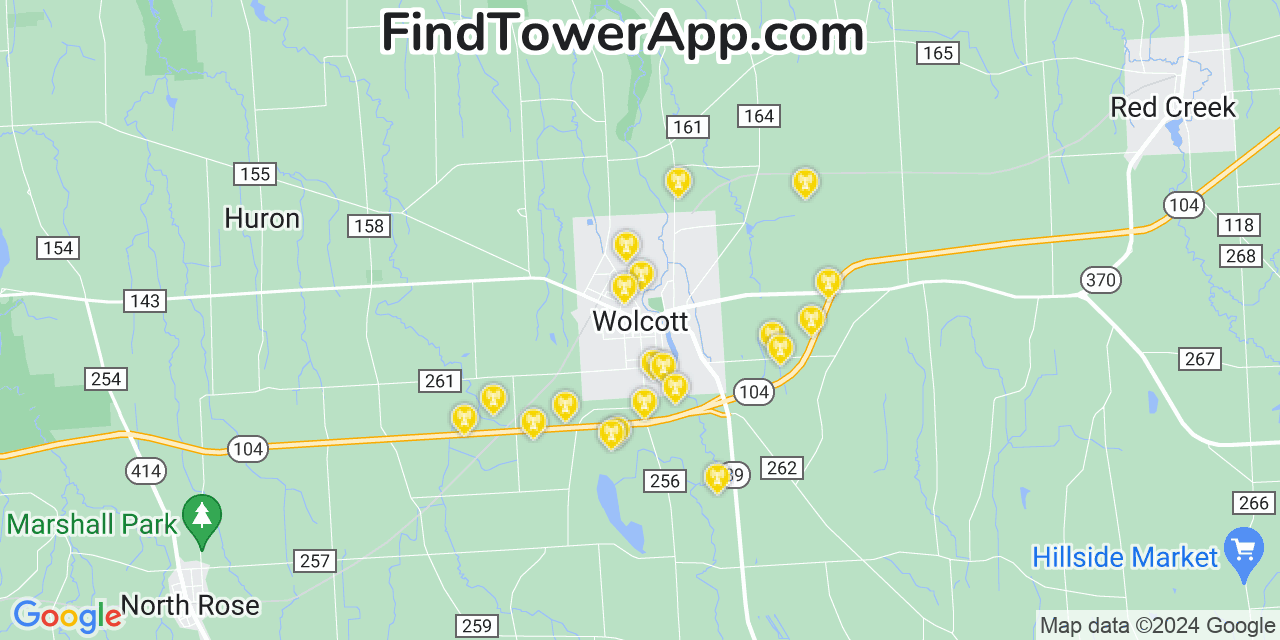 Verizon 4G/5G cell tower coverage map Wolcott, New York