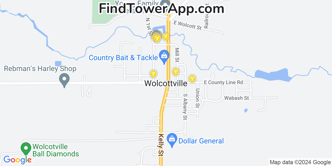 T-Mobile 4G/5G cell tower coverage map Wolcottville, Indiana