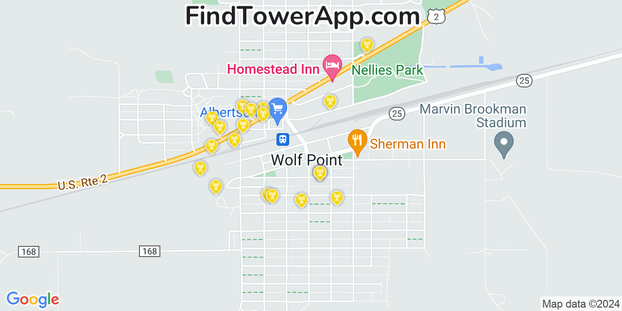 T-Mobile 4G/5G cell tower coverage map Wolf Point, Montana