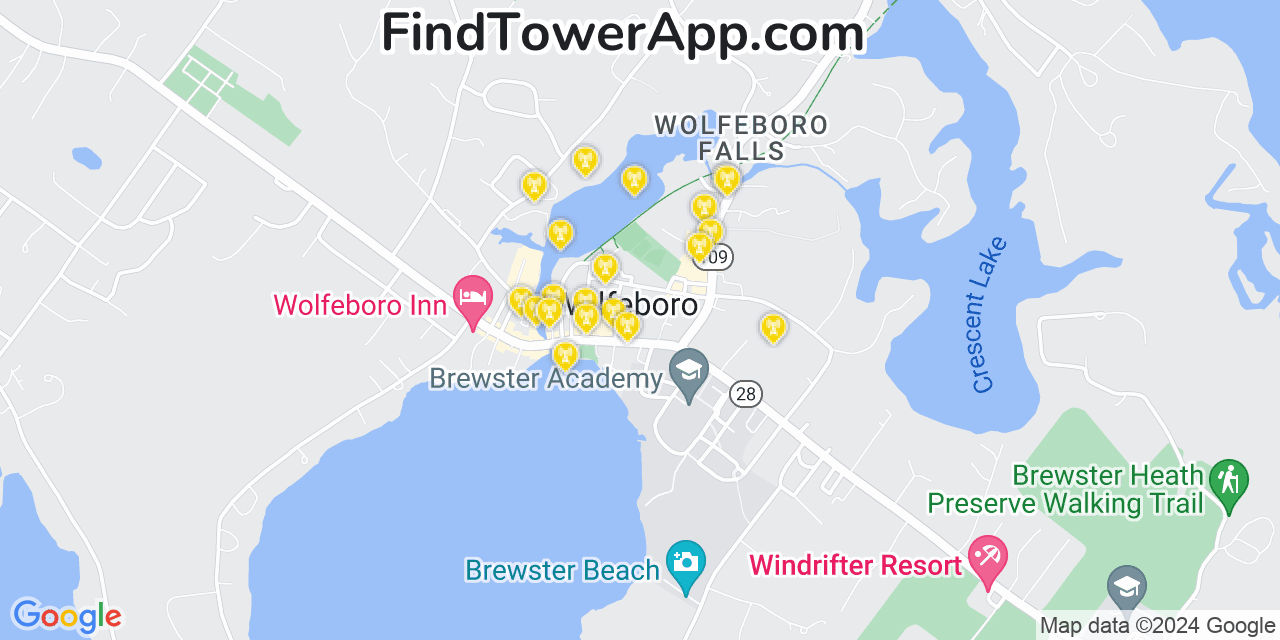 T-Mobile 4G/5G cell tower coverage map Wolfeboro, New Hampshire
