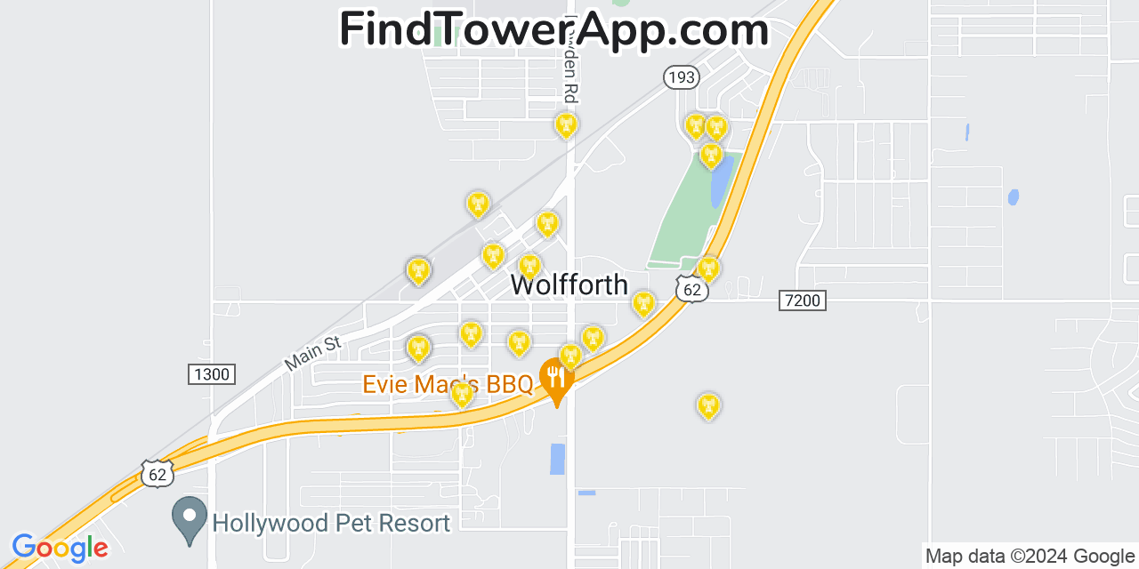 AT&T 4G/5G cell tower coverage map Wolfforth, Texas