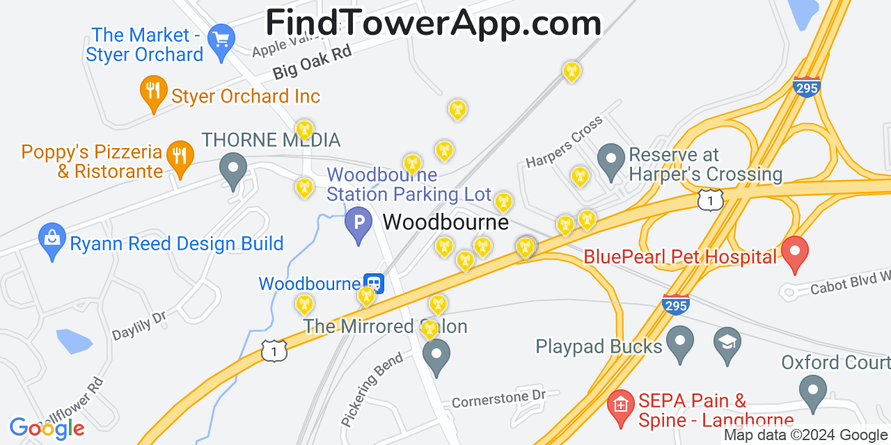 T-Mobile 4G/5G cell tower coverage map Woodbourne, Pennsylvania