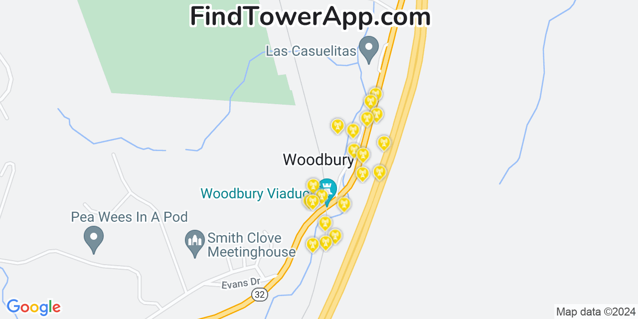 AT&T 4G/5G cell tower coverage map Woodbury, New York