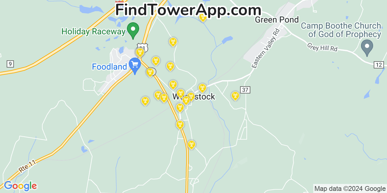 AT&T 4G/5G cell tower coverage map Woodstock, Alabama