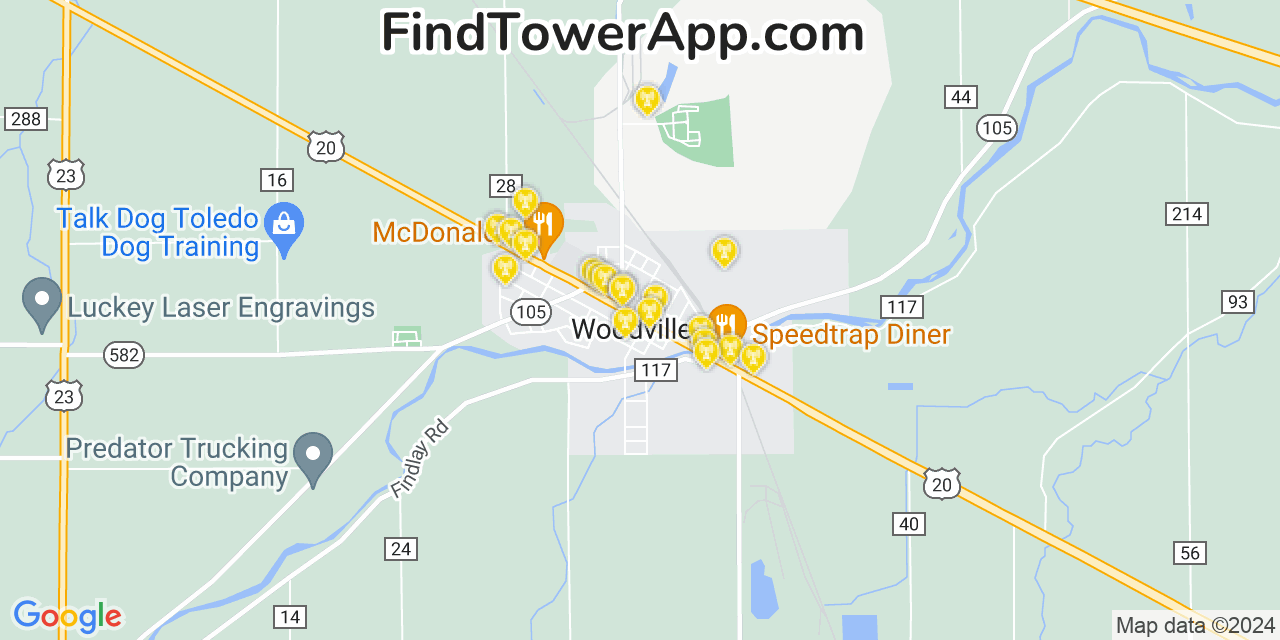 T-Mobile 4G/5G cell tower coverage map Woodville, Ohio