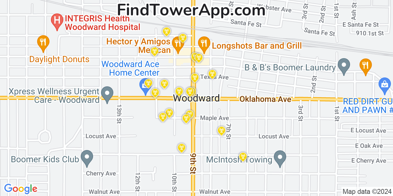 T-Mobile 4G/5G cell tower coverage map Woodward, Oklahoma
