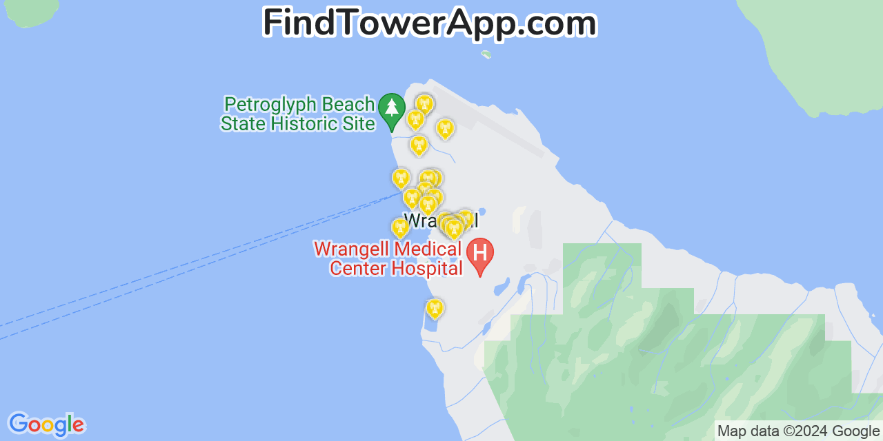 T-Mobile 4G/5G cell tower coverage map Wrangell, Alaska