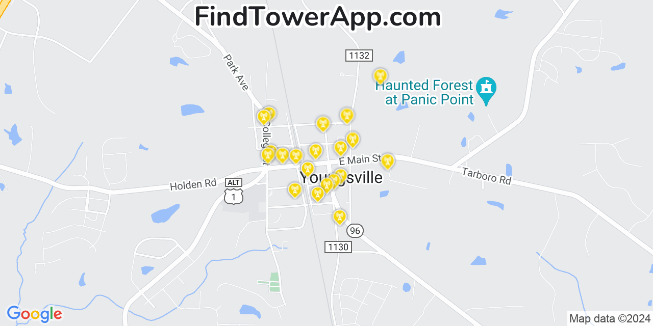 T-Mobile 4G/5G cell tower coverage map Youngsville, North Carolina