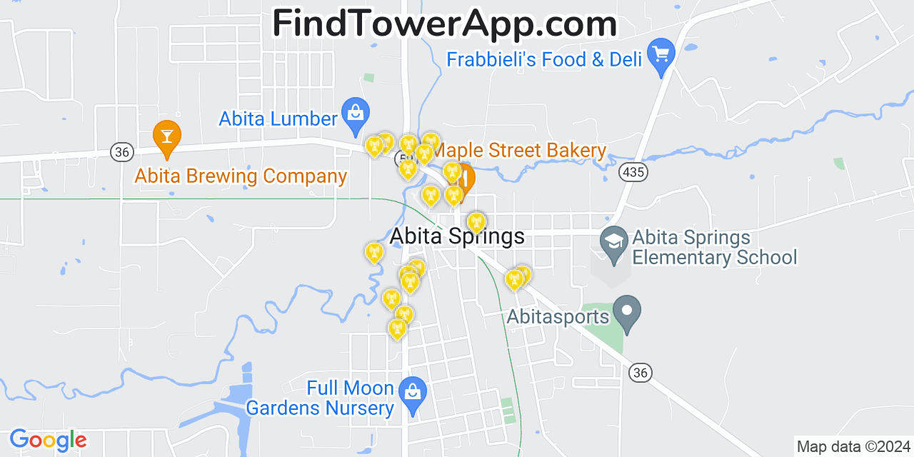 Verizon 4G/5G cell tower coverage map Abita Springs, Louisiana