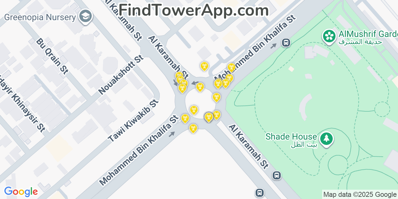 Abu-Dhabi Cell Towers, United-Arab-Emirates - FindTower App Coverage Maps