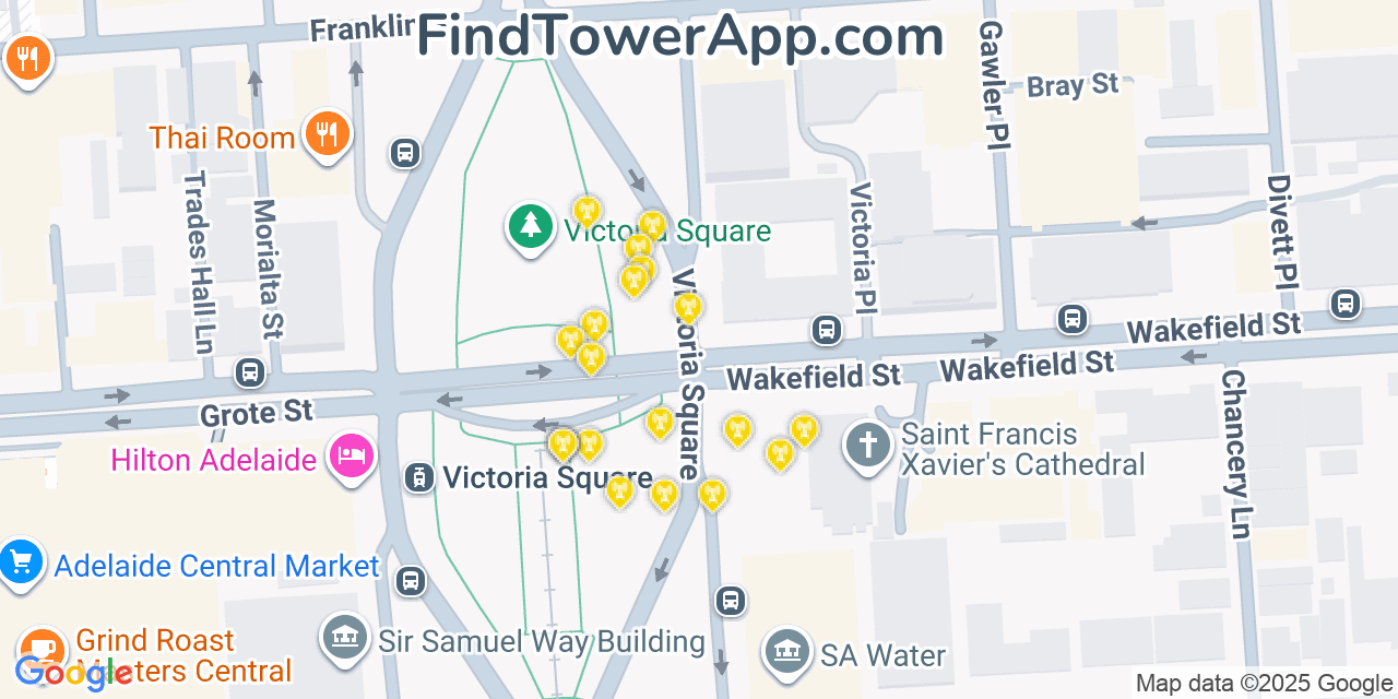 Adelaide Cell Towers, Australia - FindTower App Coverage Maps