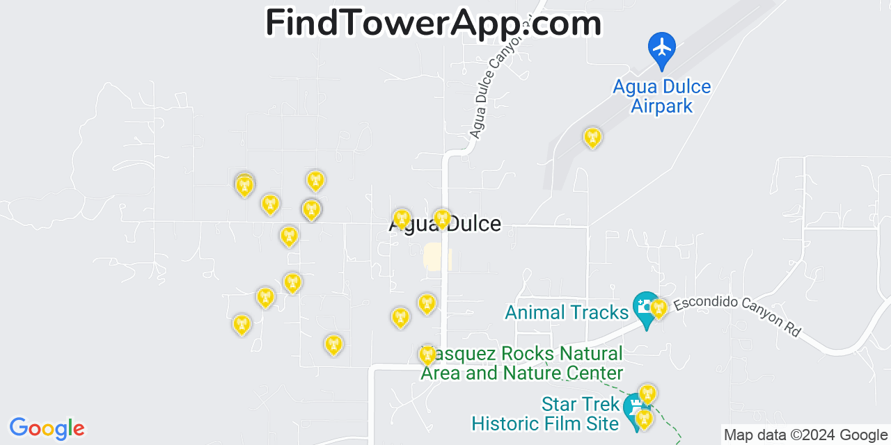 Agua Dulce California Cell Tower Coverage Map