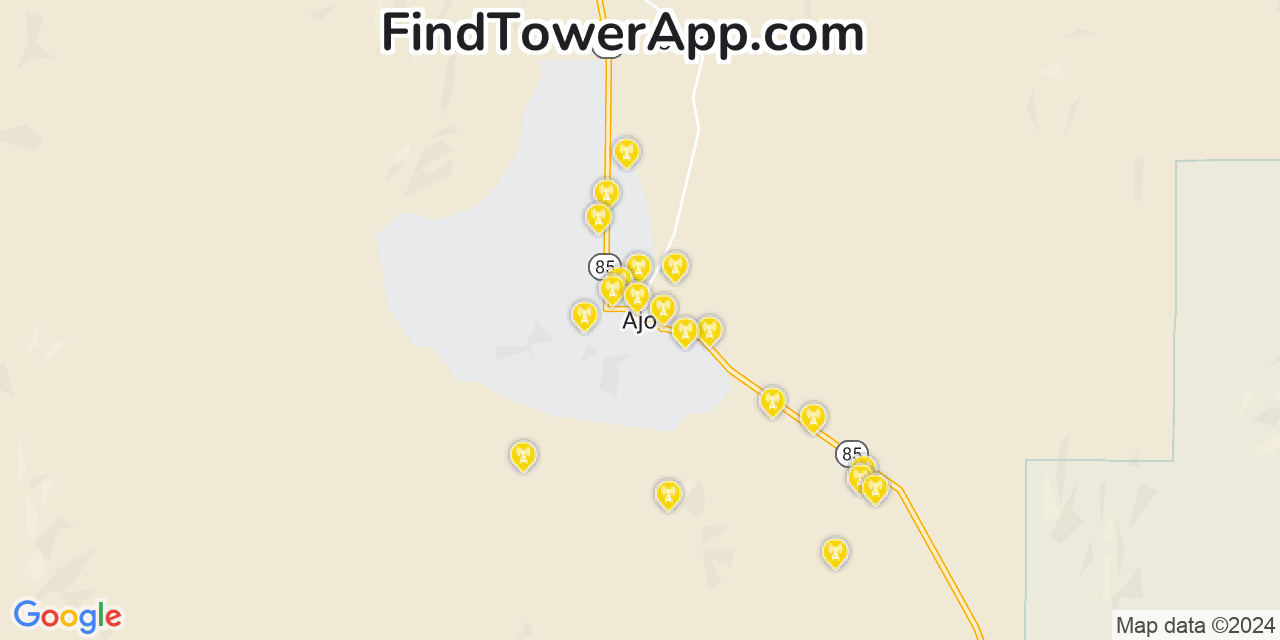 T-Mobile 4G/5G cell tower coverage map Ajo, Arizona