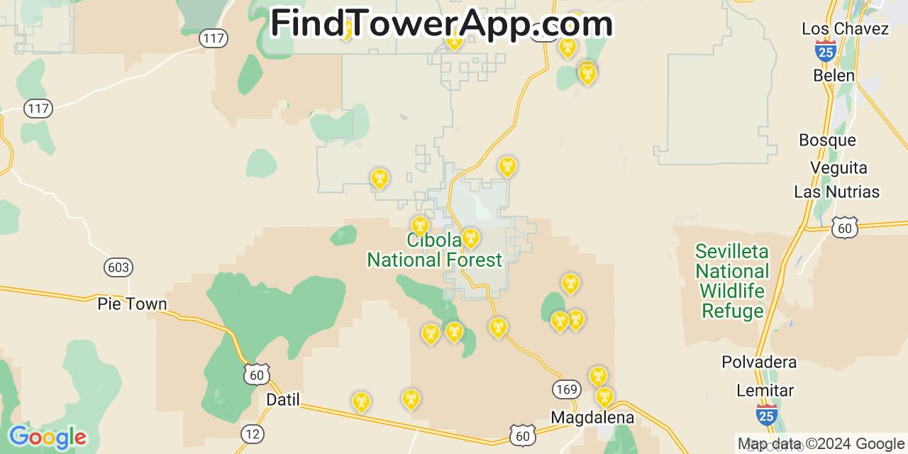 Verizon 4G/5G cell tower coverage map Alamo, New Mexico