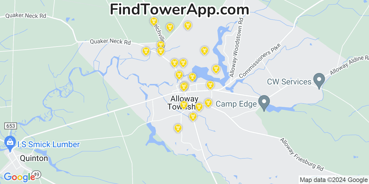 T-Mobile 4G/5G cell tower coverage map Alloway, New Jersey