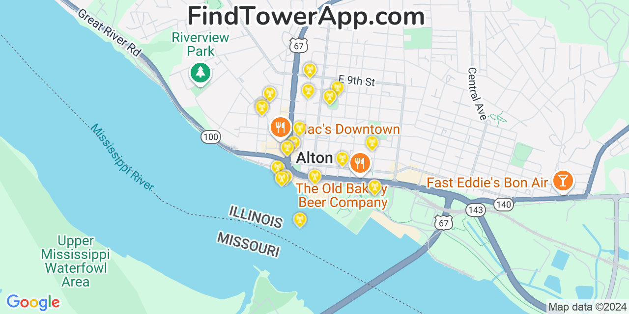 Alton Illinois Cell Tower Coverage Map