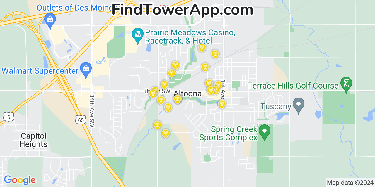 T-Mobile 4G/5G cell tower coverage map Altoona, Iowa