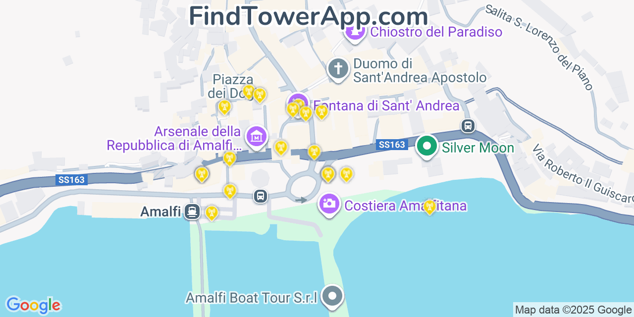 Amalfi Cell Towers, Italy - FindTower App Coverage Maps