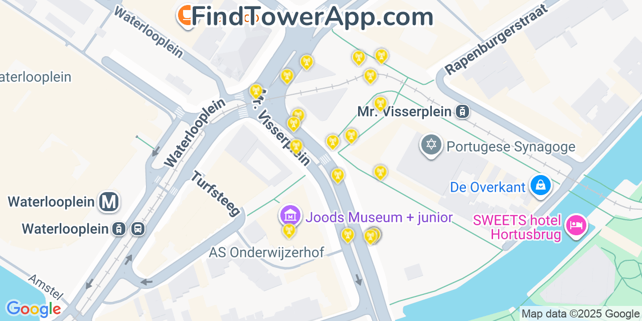 Amsterdam Cell Towers, Netherlands - FindTower App Coverage Maps