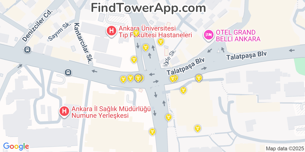 Ankara Cell Towers, Turkey - FindTower App Coverage Maps