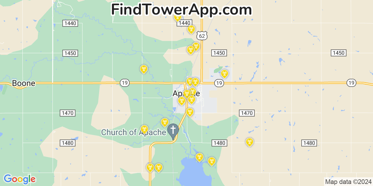 T-Mobile 4G/5G cell tower coverage map Apache, Oklahoma