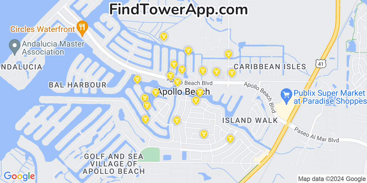 T-Mobile 4G/5G cell tower coverage map Apollo Beach, Florida