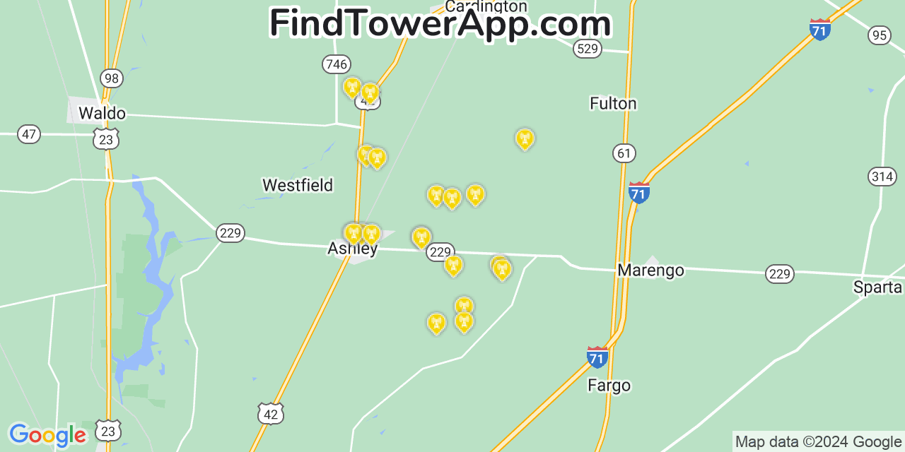 Verizon 4G/5G cell tower coverage map Apple Valley, Ohio