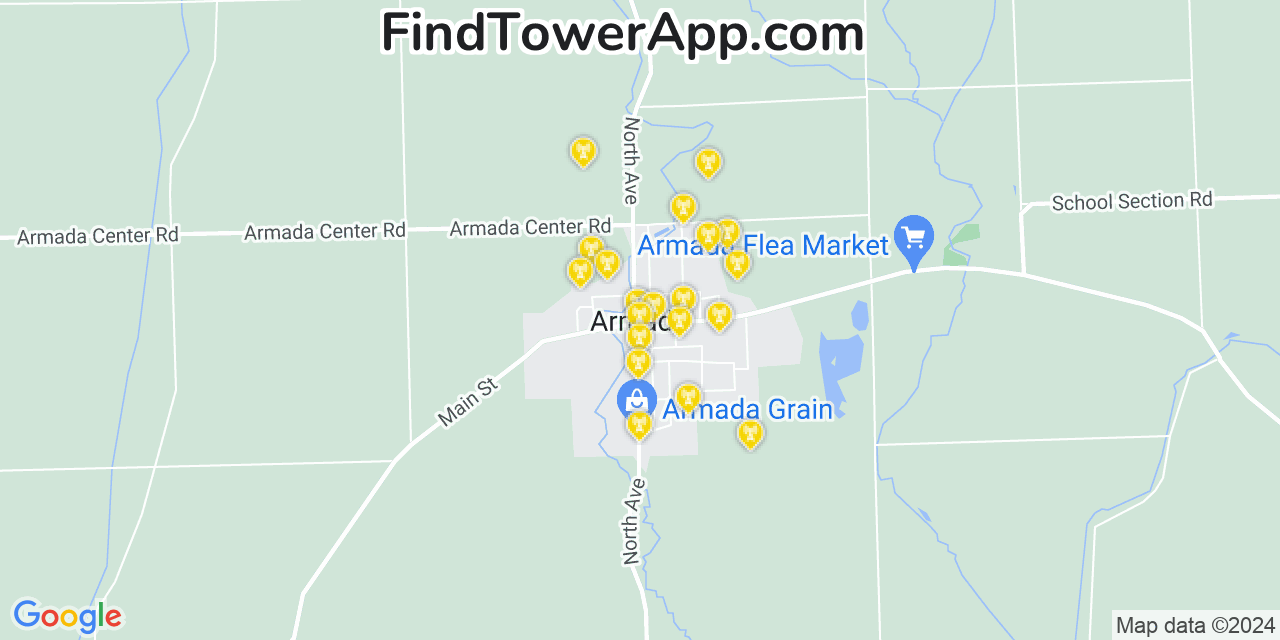 T-Mobile 4G/5G cell tower coverage map Armada, Michigan