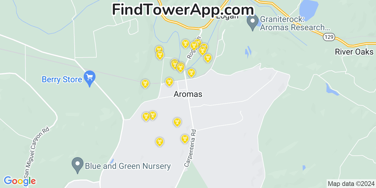 T-Mobile 4G/5G cell tower coverage map Aromas, California